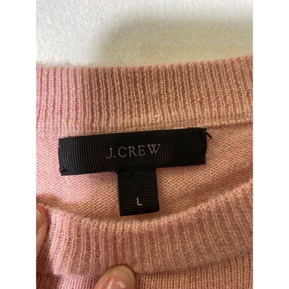 J. Crew Pink Knit Long Sleeve Sweater Sz L - Picture 3 of 3